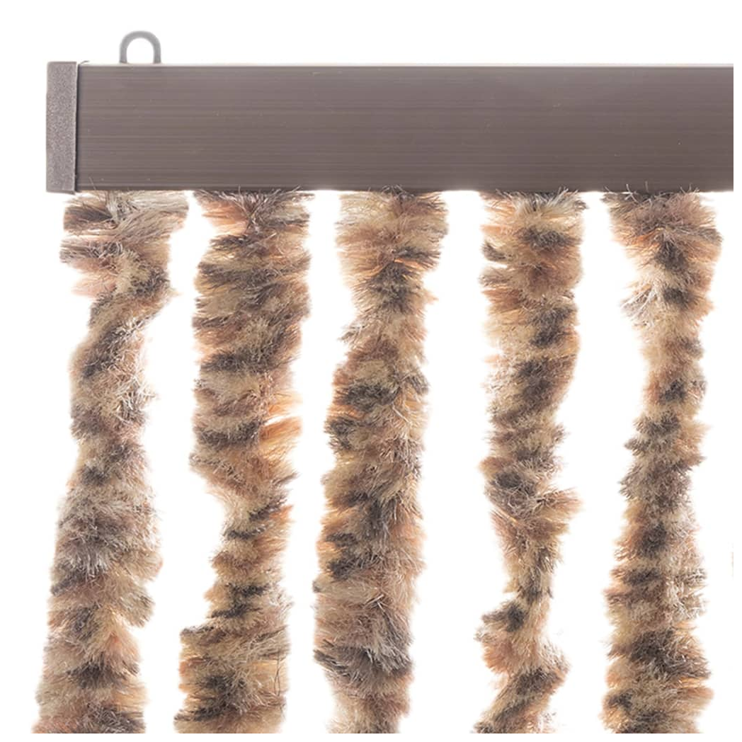 Fly Curtain Beige and Dark Brown 100x230 cm Chenille