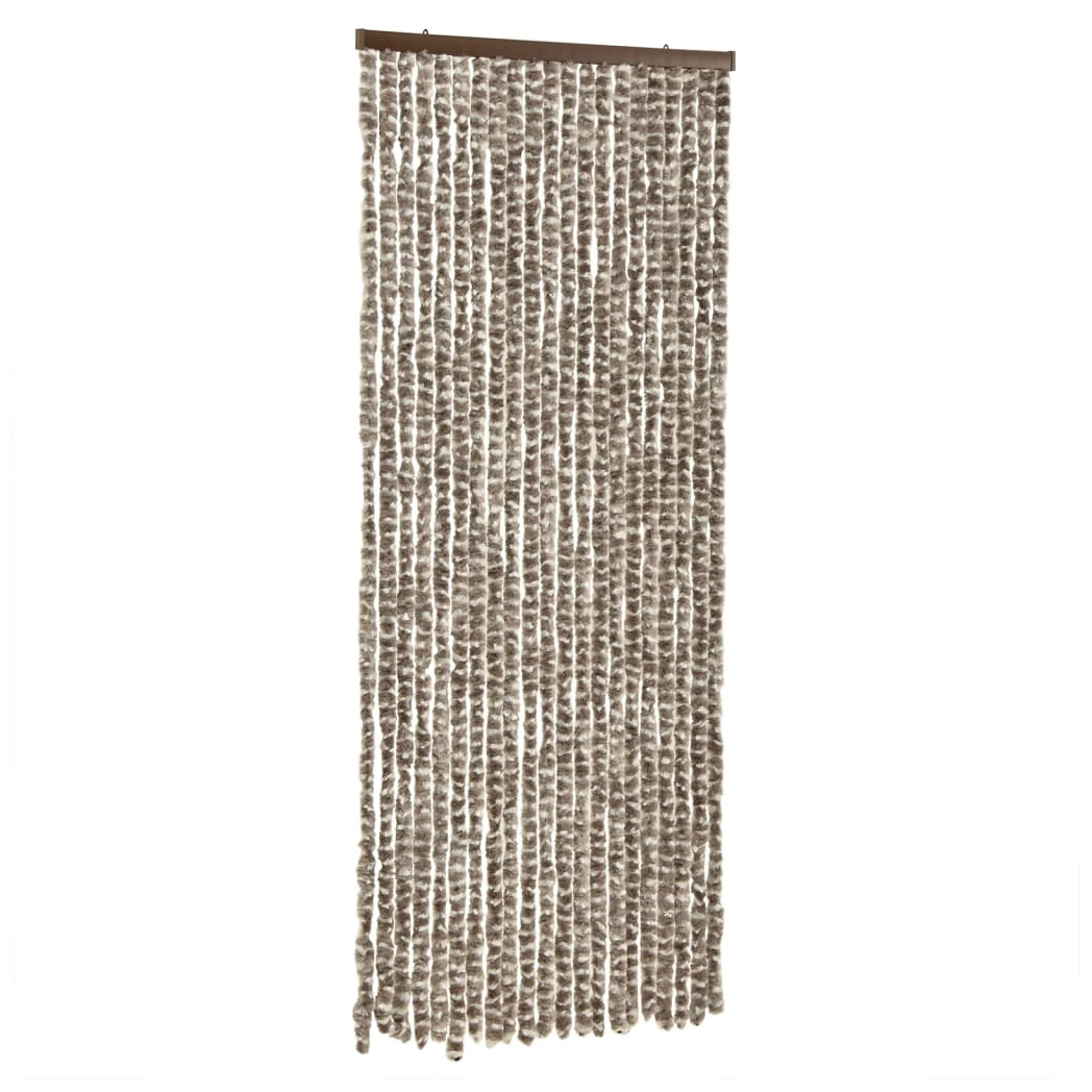 Fly Curtain Taupe and White 100x200 cm Chenille