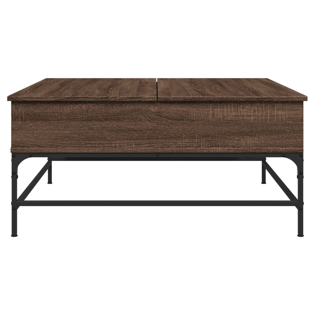 Coffee Table Brown Oak 95x95x45 cm Engineered Wood and Metal
