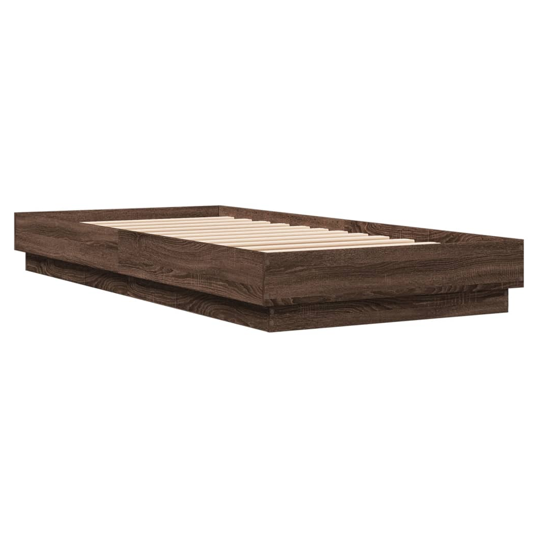 Bed Frame Brown Oak 90x200 cm Engineered Wood