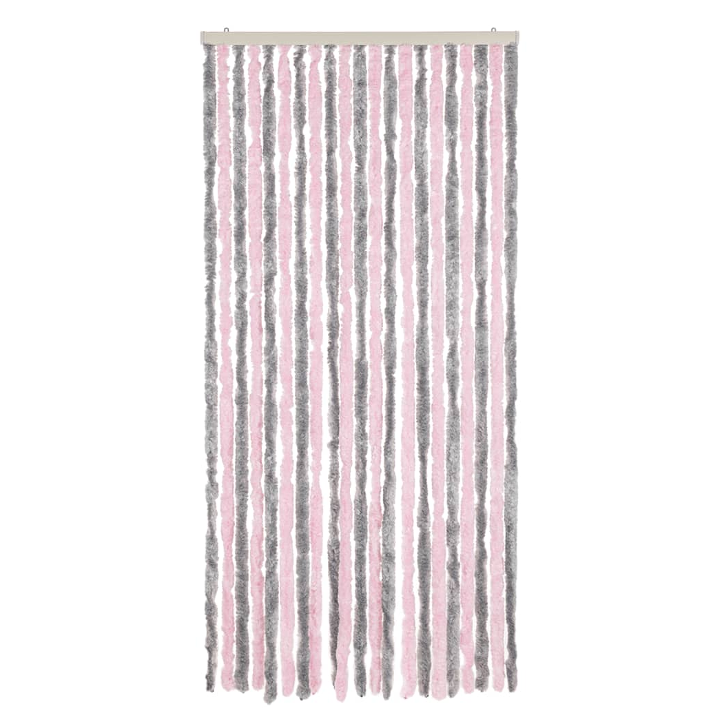 Fly Curtain Silver Grey and Pink 100x200 cm Chenille