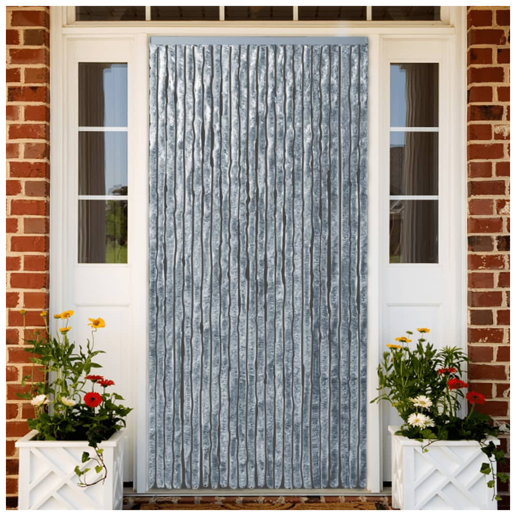 Fly Curtain White and Grey 100x200 cm Chenille