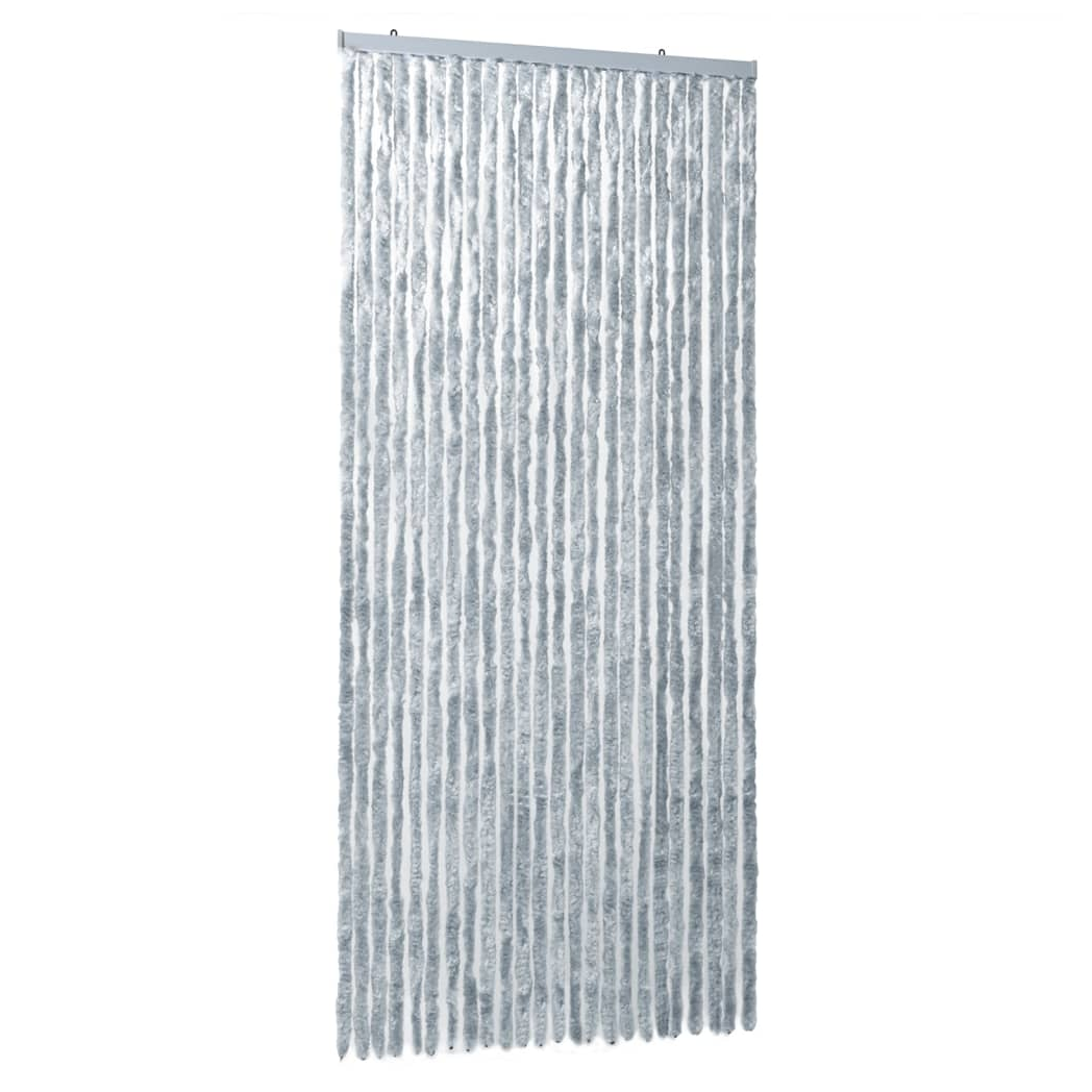 Fly Curtain White and Grey 100x200 cm Chenille