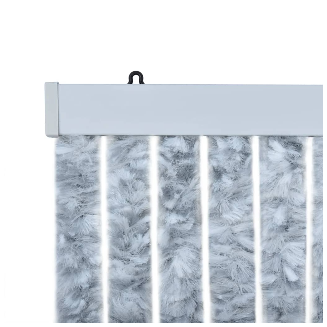Fly Curtain White and Grey 100x200 cm Chenille