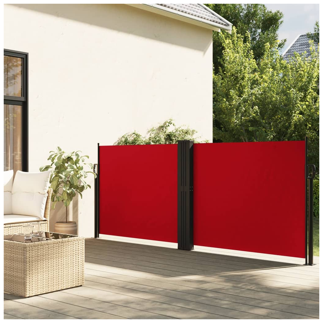 Retractable Side Awning Red 140x600 cm