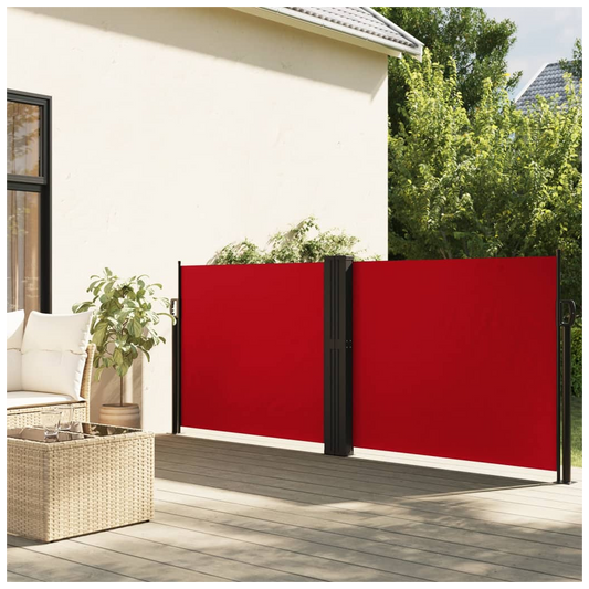 Retractable Side Awning Red 140x600 cm