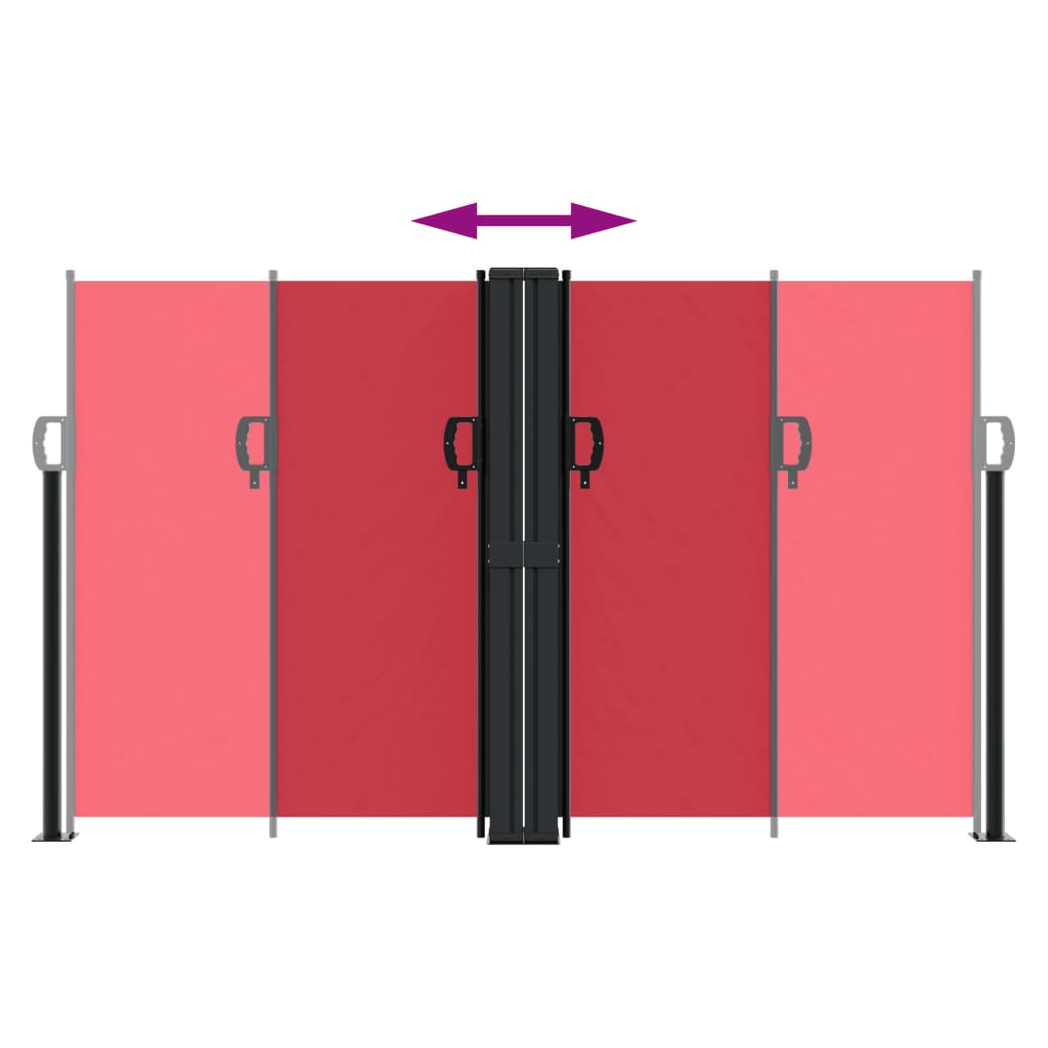 Retractable Side Awning Red 140x600 cm