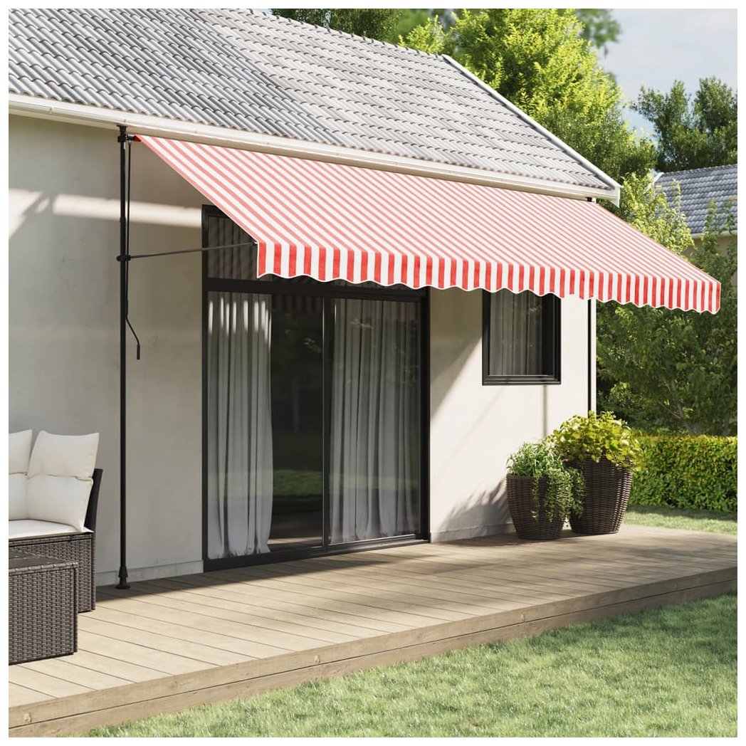 Replacement Fabric for Awning Red and White Stripe 4.5x3.5 m