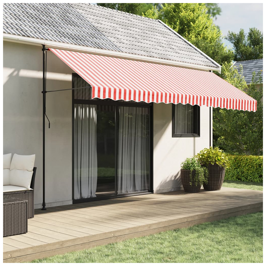 Replacement Fabric for Awning Red and White Stripe 4.5x3.5 m