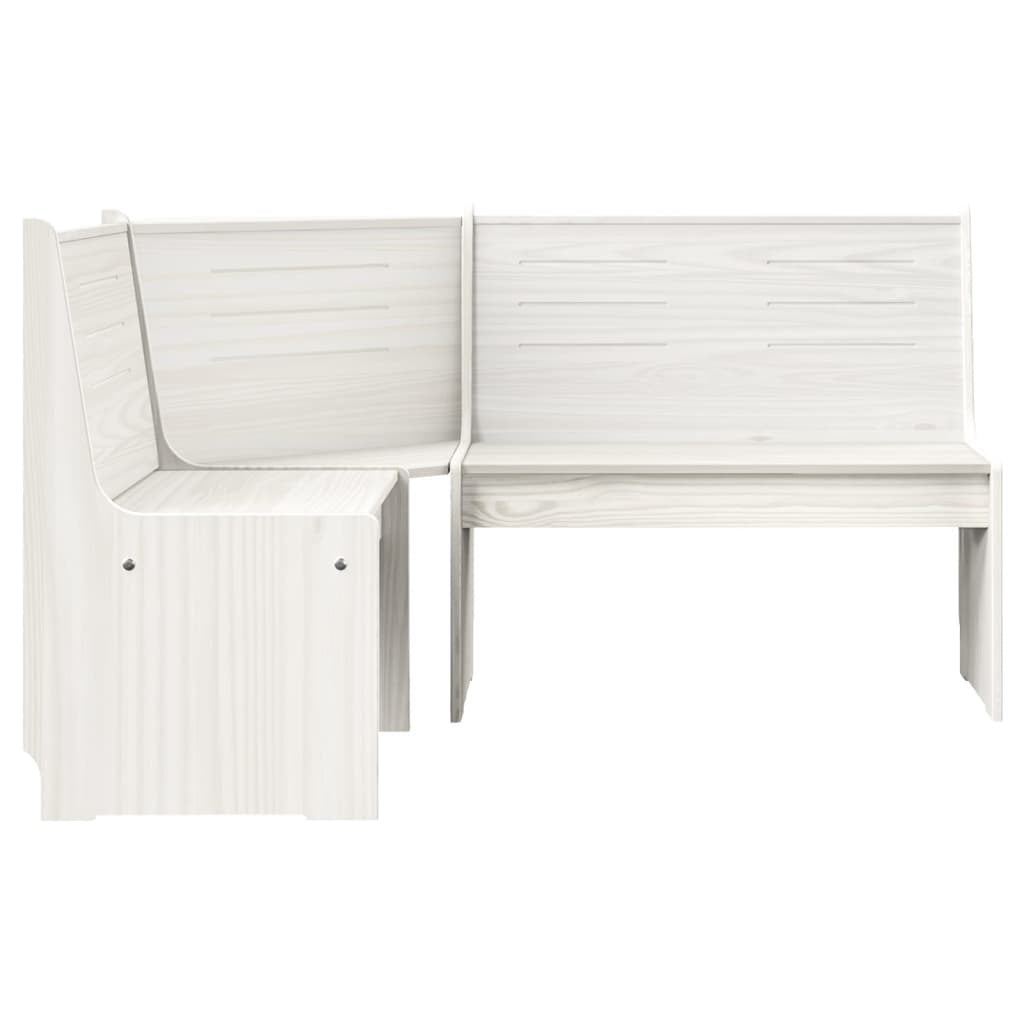 3 Piece Dining Set White Solid Wood Pine