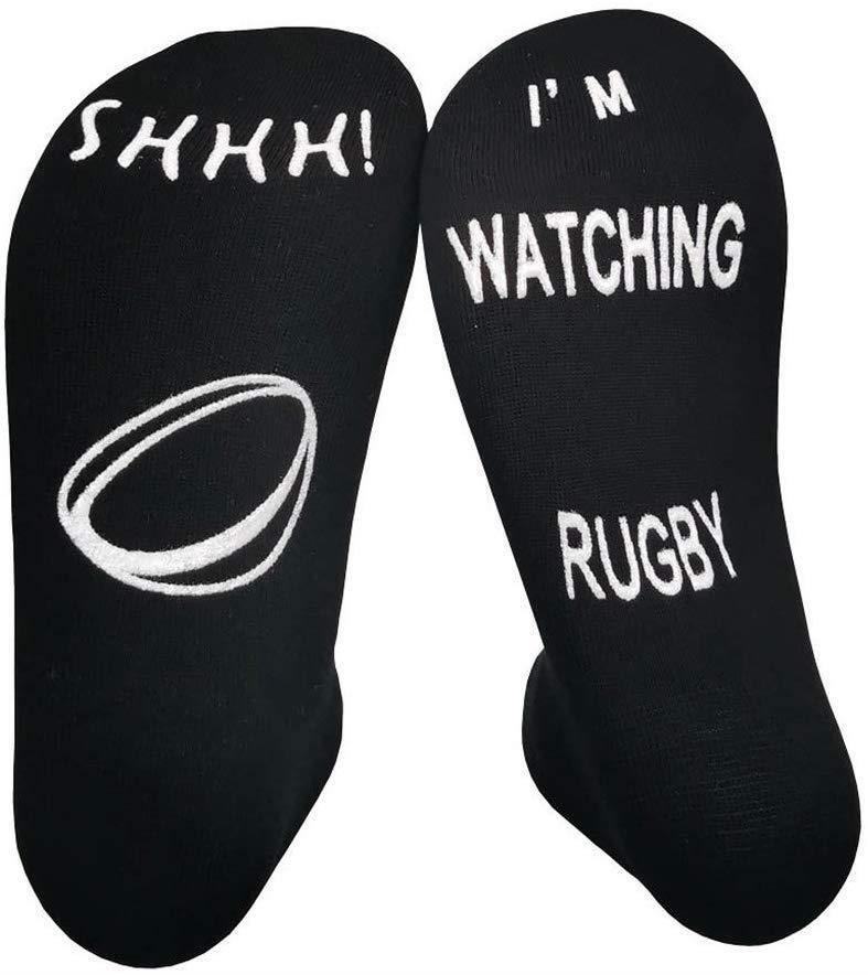 Vinsani black i'm watching rugby socks 0009594