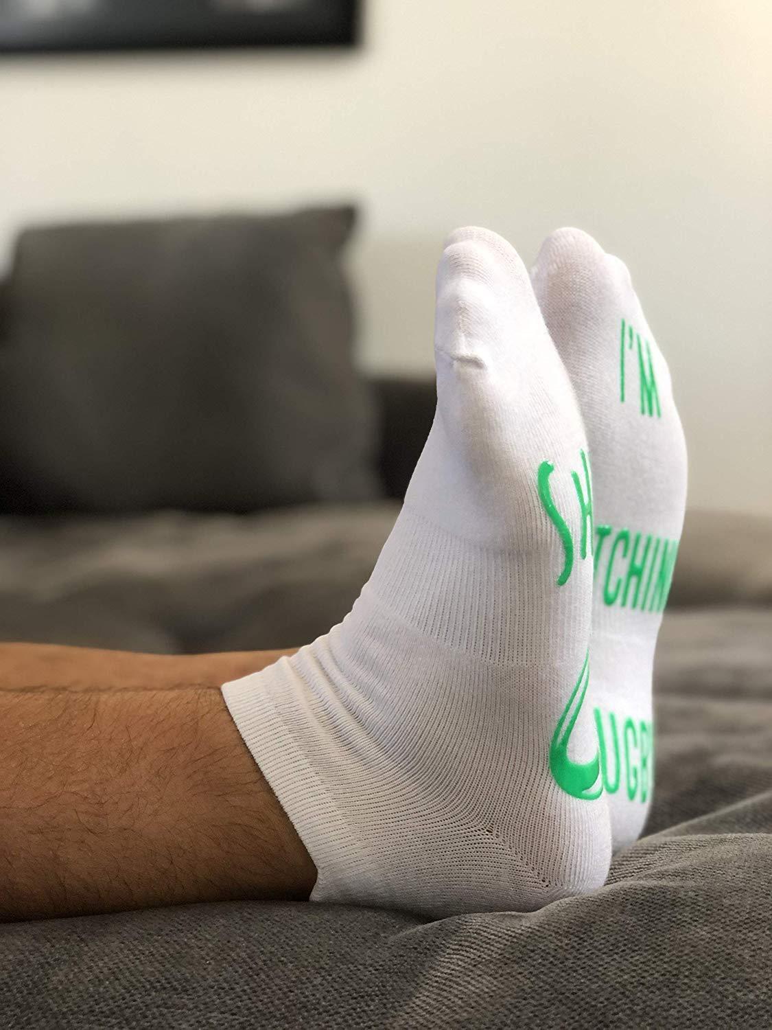 Vinsani white i'm watching rugby socks 0009593