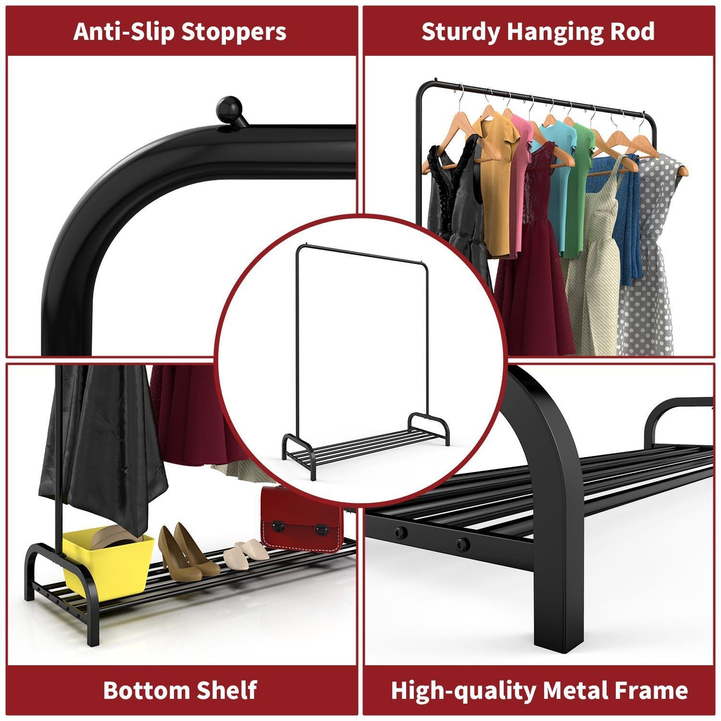 Vinsani black clothes rail 0009555