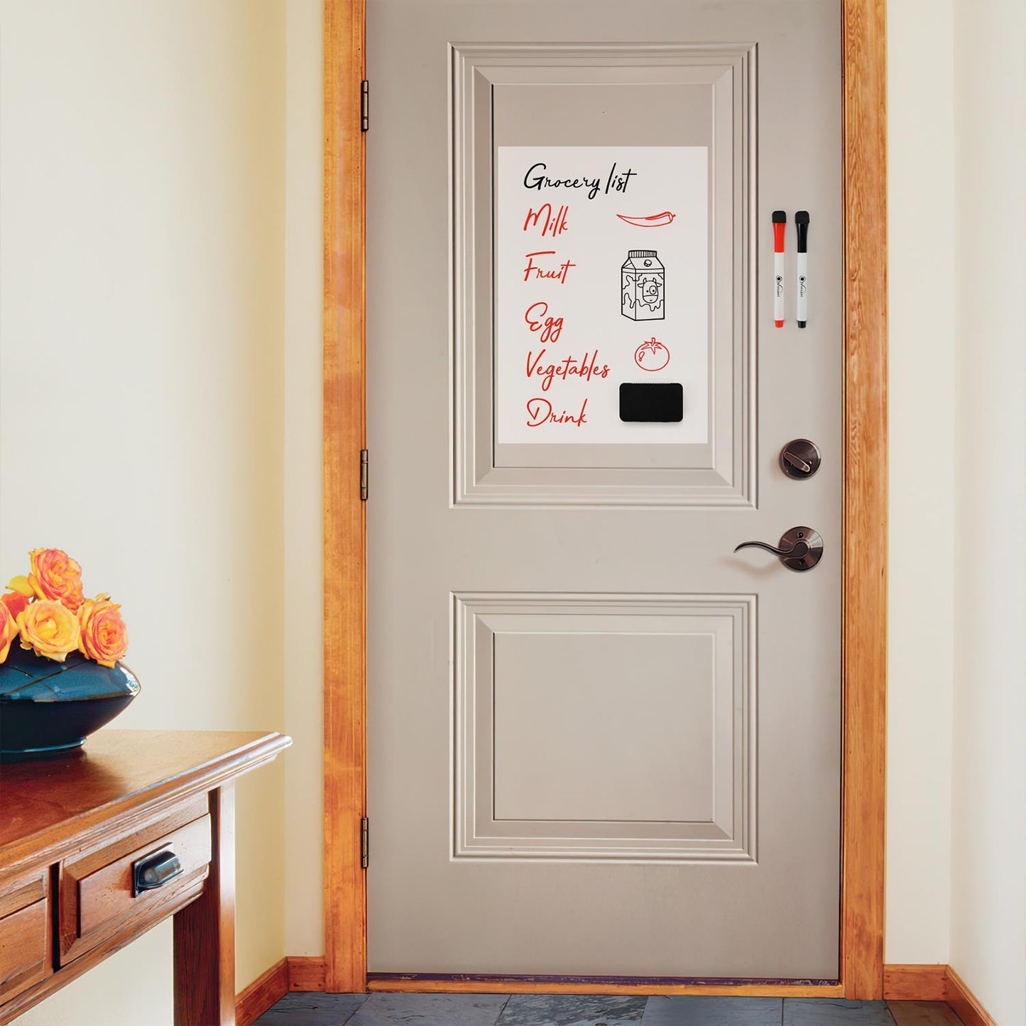 Vinsani A3 Whiteboard w/ 2 Markers and Eraser 0000140