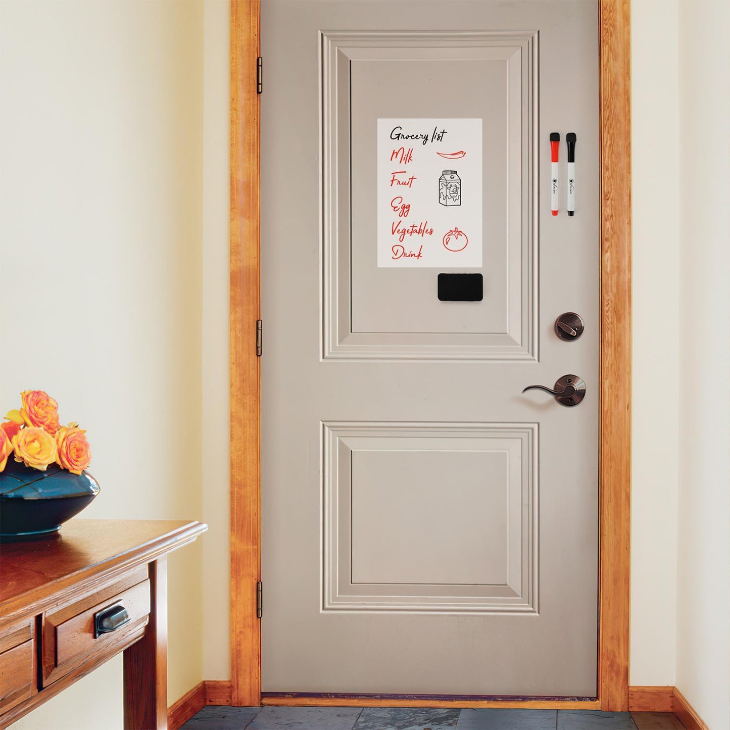 Vinsani A4 Whiteboard w/ 2 Markers and Eraser 0000141