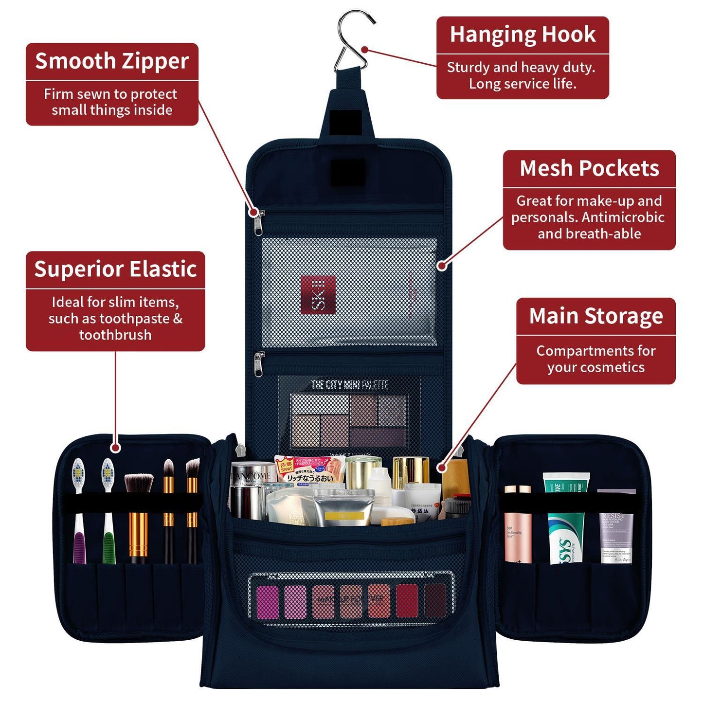 Vinsani toiletry bag navy 1010179