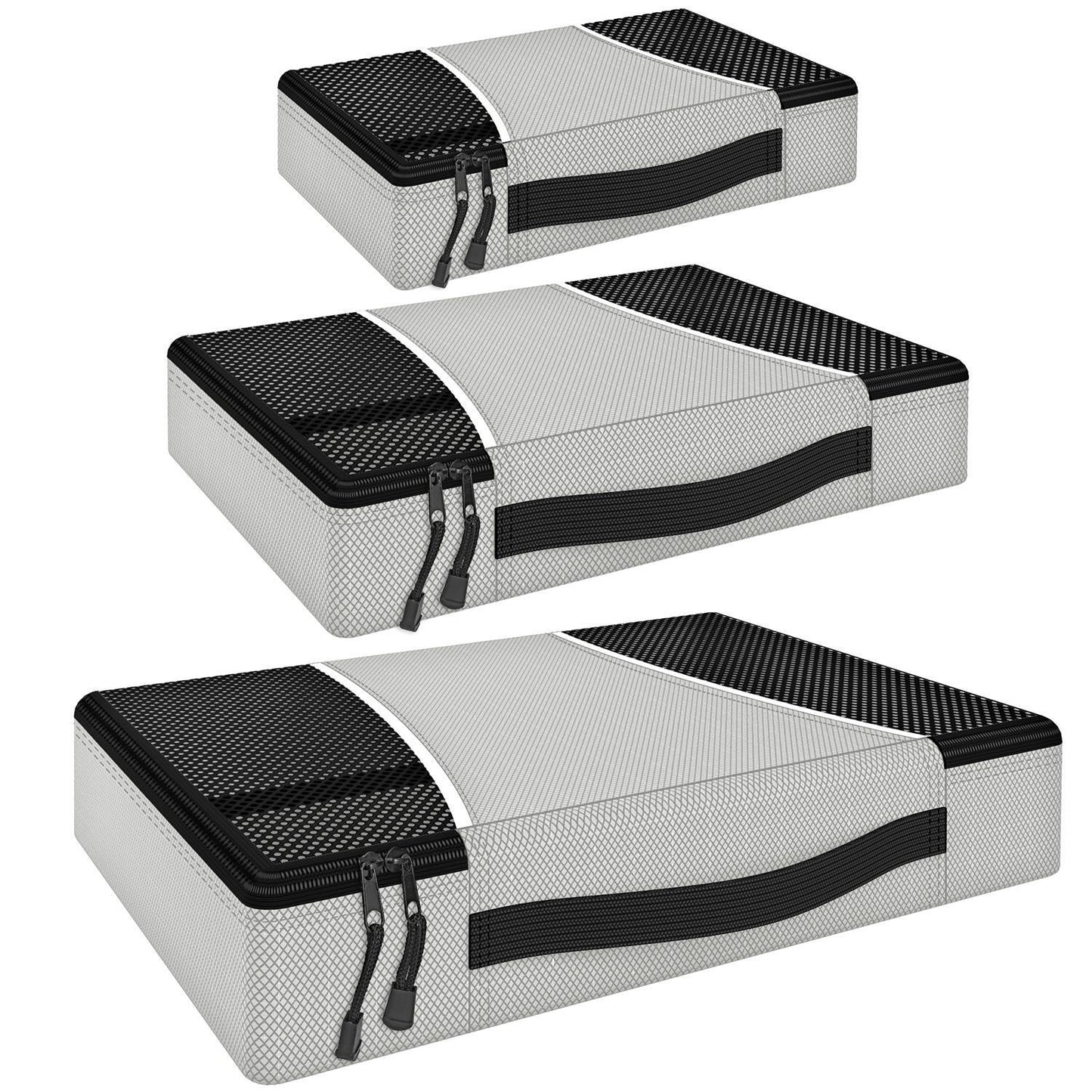 Vinsani 3pk packing cubes light grey 1010130