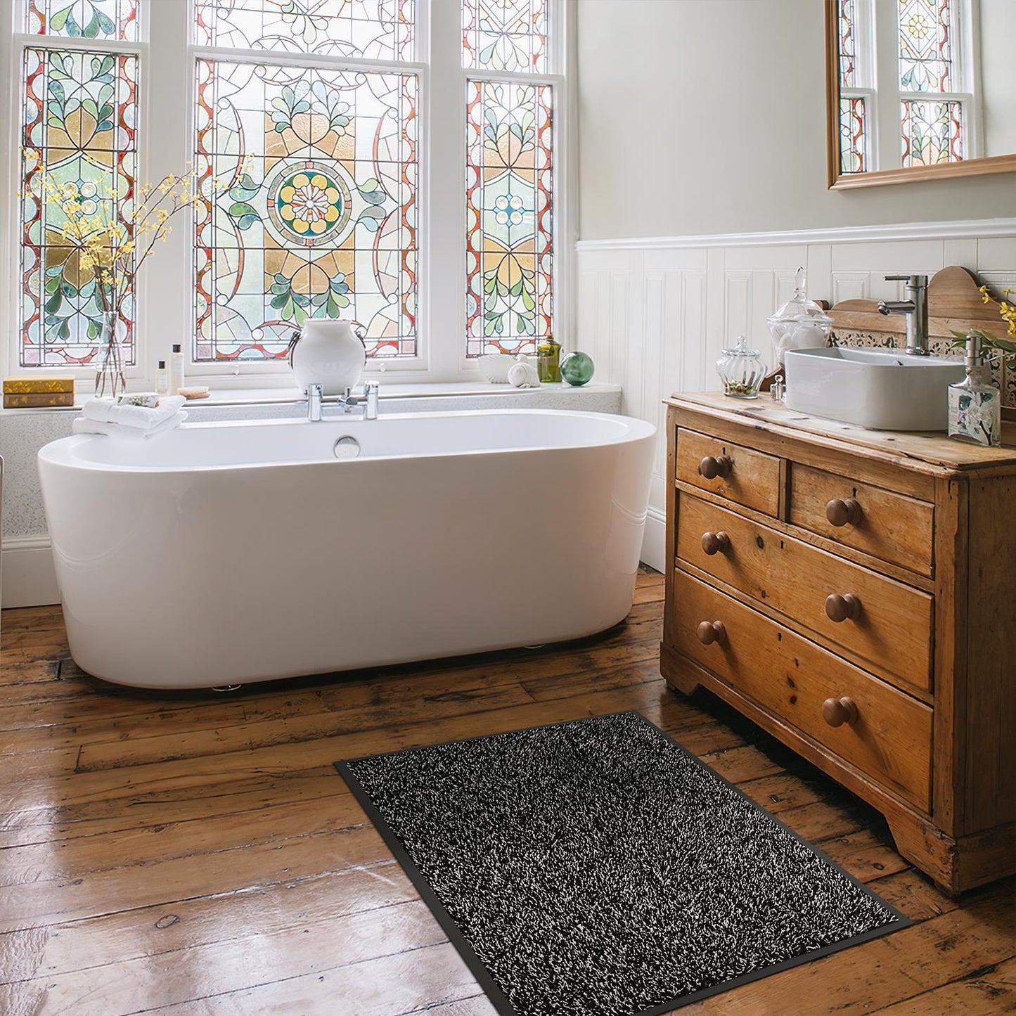 VINSANI DOOR MAT BARRIER MAT 60X90cm BLACK/WHITE