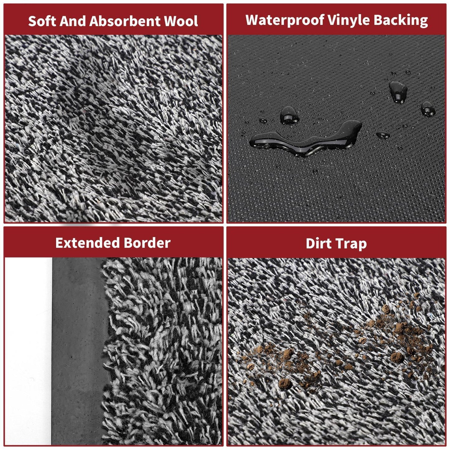 VINSANI DOOR MAT BARRIER MAT 50X80cm LIGHT  GREY