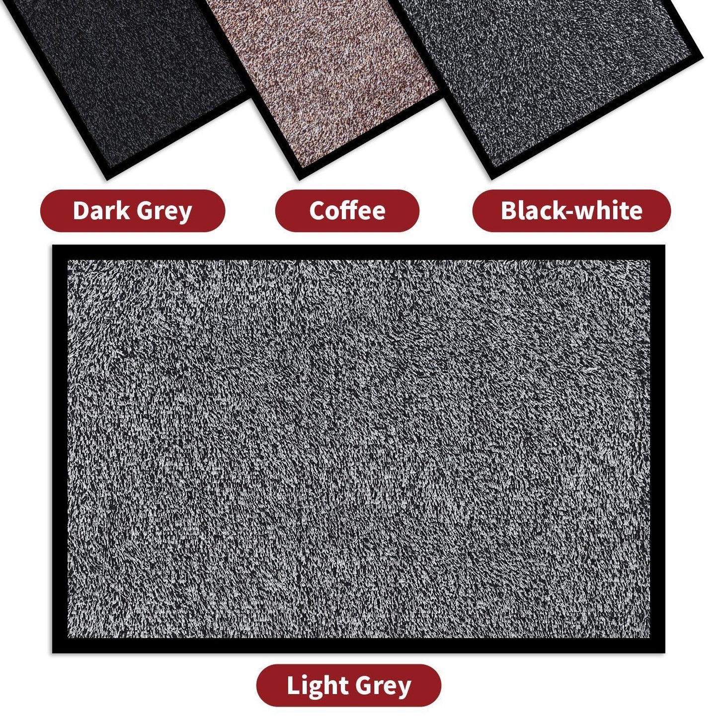 VINSANI DOOR MAT BARRIER MAT 50X80cm LIGHT  GREY