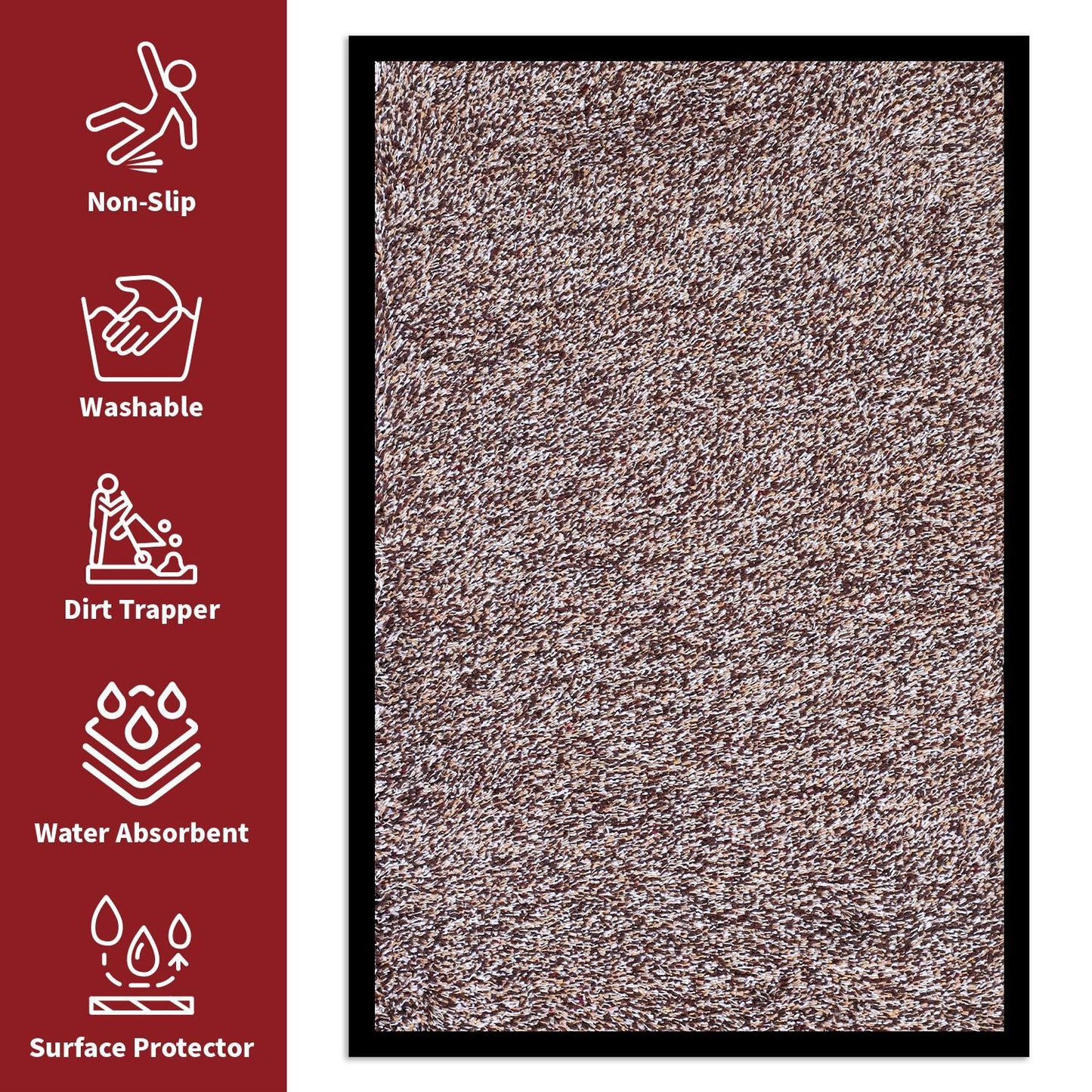 Vinsani Floor Mat Barrier Mat  40x60cm Coffee