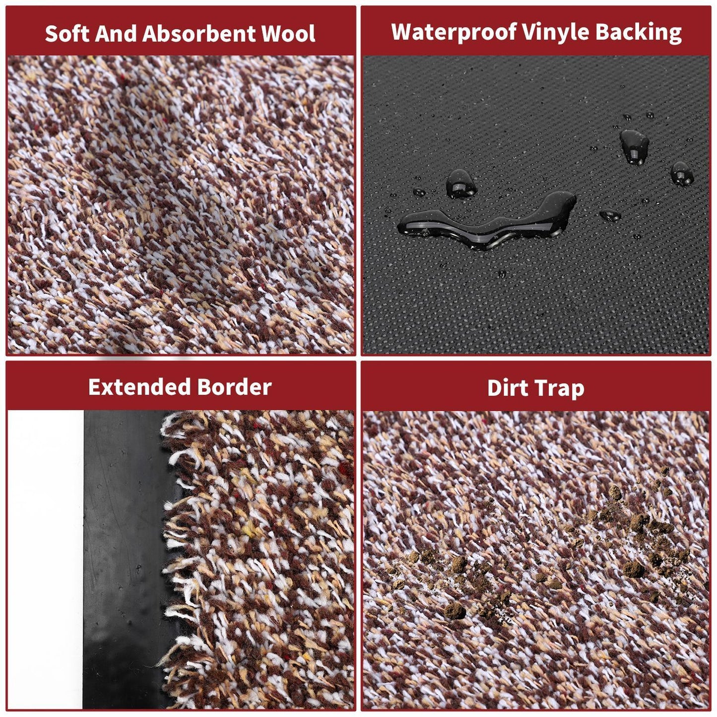 Vinsani Floor Mat Barrier Mat  40x60cm Coffee