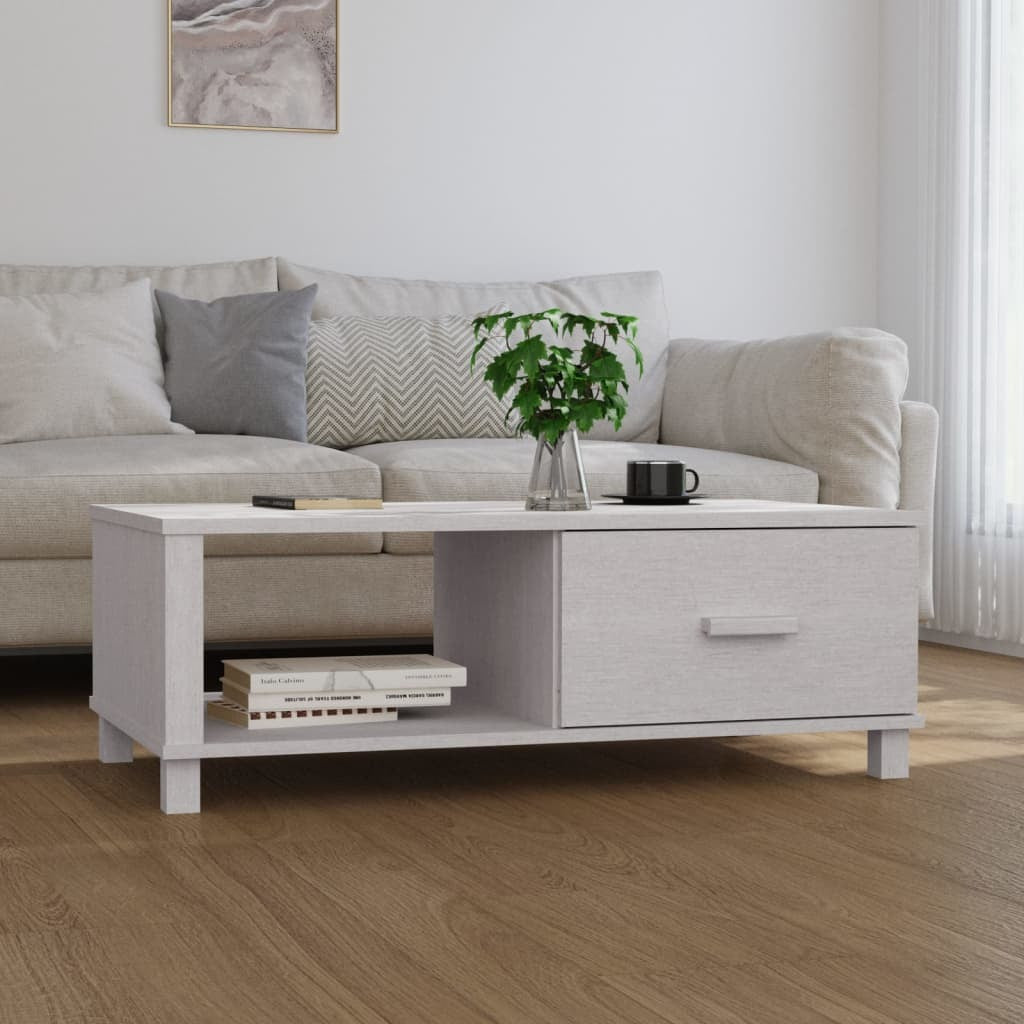 Coffee Table White 100x55x35 cm Solid Wood Pine