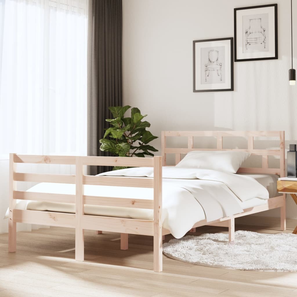 Bed Frame Solid Wood 120x200 cm 4FT Small Double