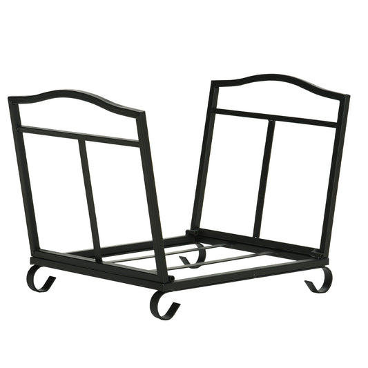 Firewood Log Rack Log Holder Wood Storage Rack with Scrolls Foldable In Outdoors