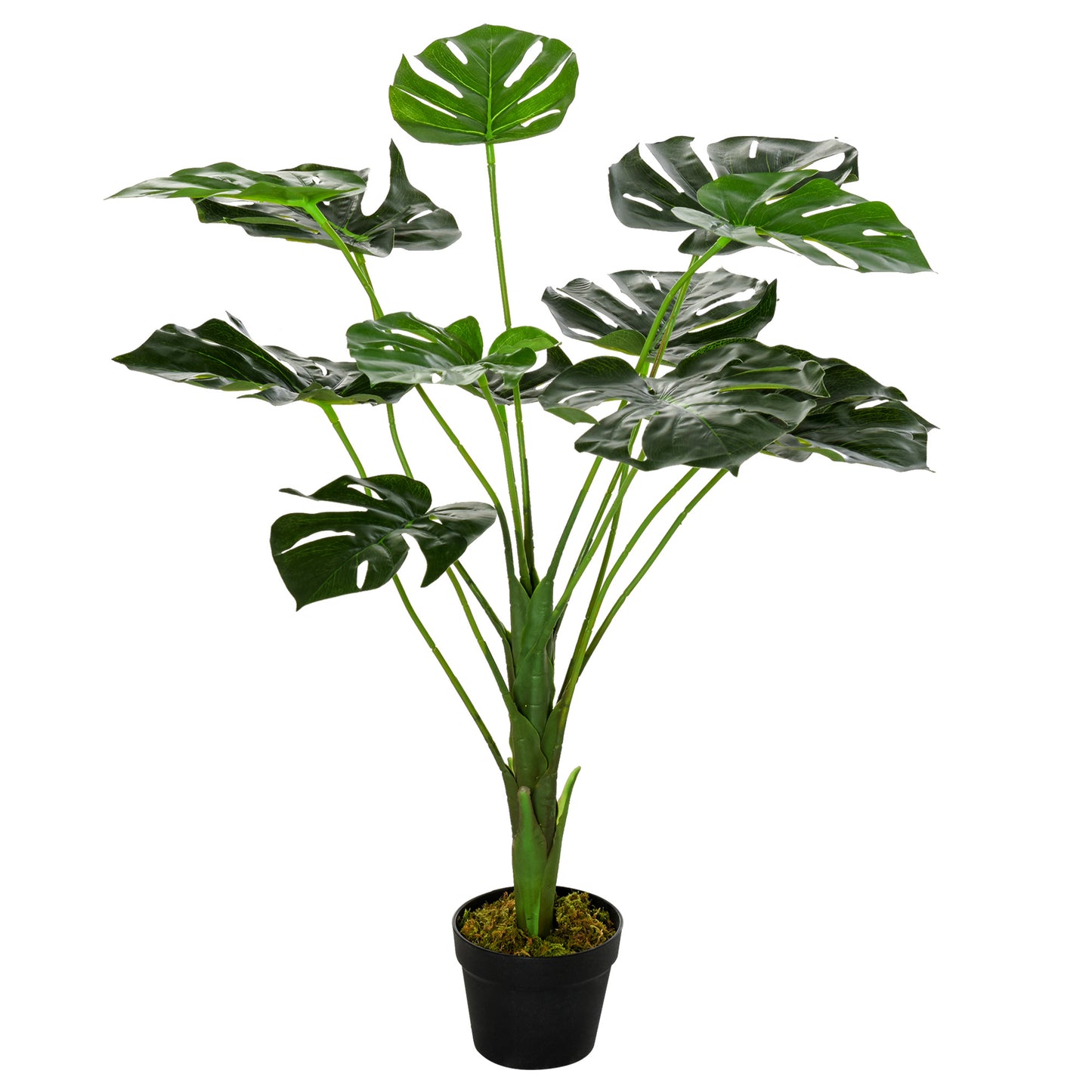 Artificial Monstera Tree 13 Leaves & Nursery Pot, Fake Tropical Palm Tree 85cm