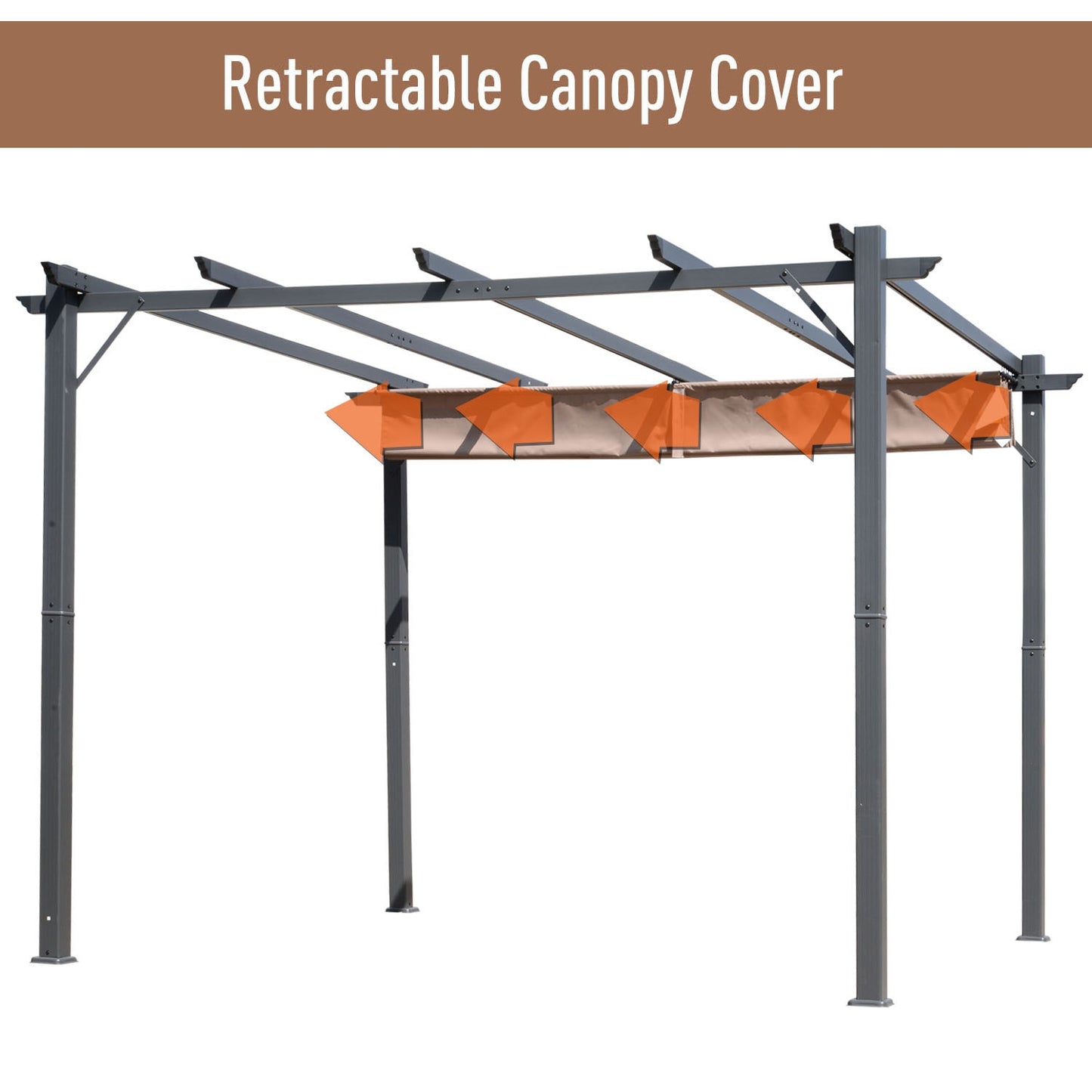 Pergola Awning 3x3 m-Brown/Black