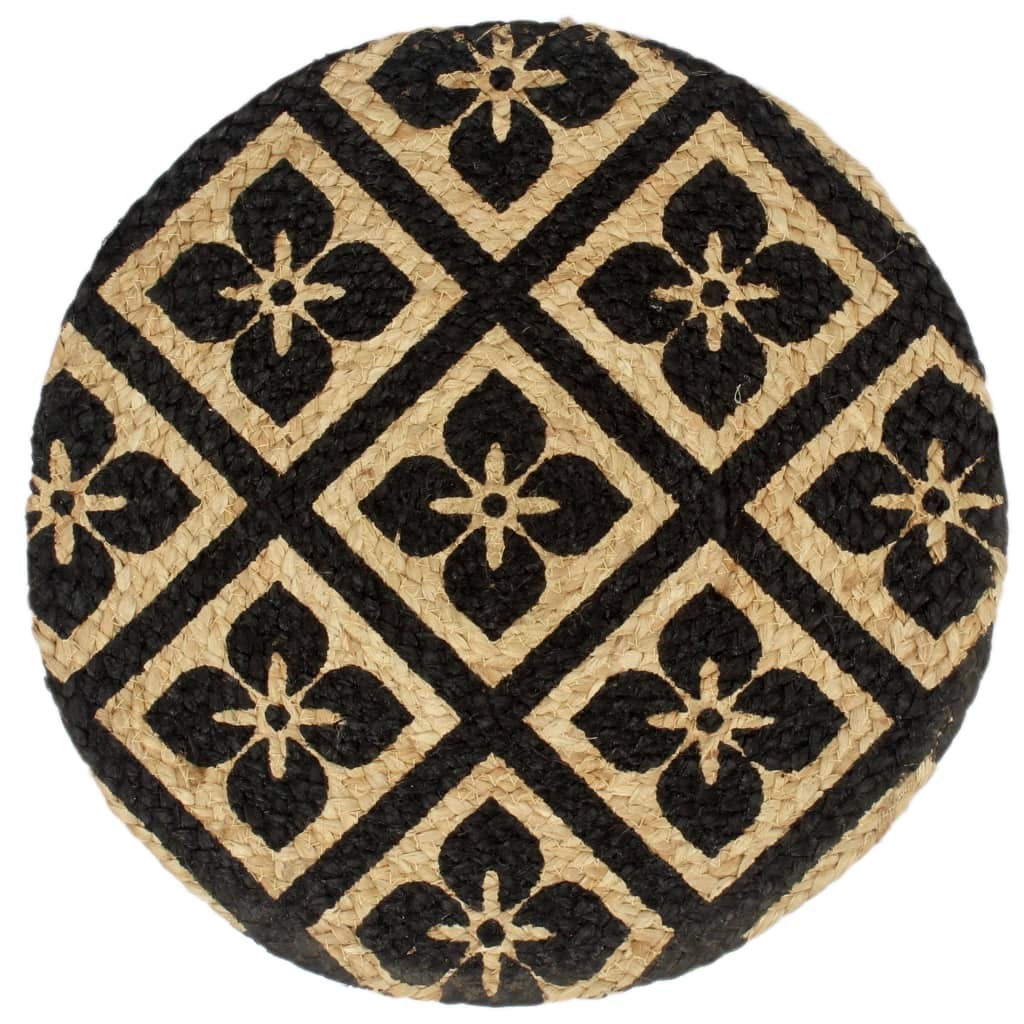 Placemats 4 pcs Black 38 cm Round Jute