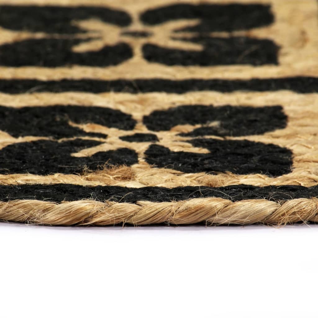 Placemats 4 pcs Black 38 cm Round Jute