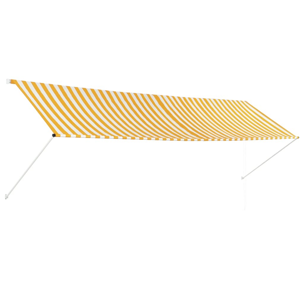 Retractable Awning 400x150 cm Yellow and White