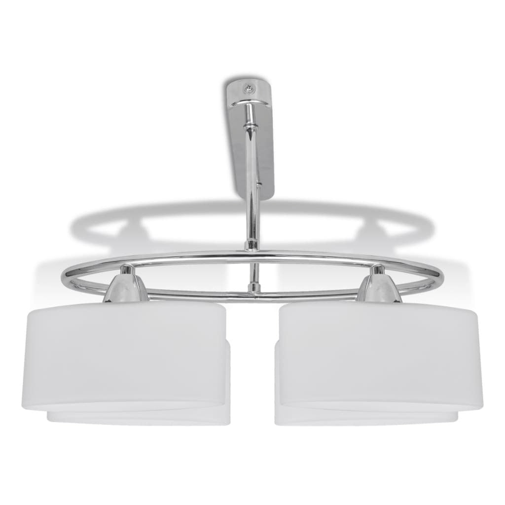 Ceiling Lamp with Ellipsoid Glass Shades for 4 E14 Bulbs