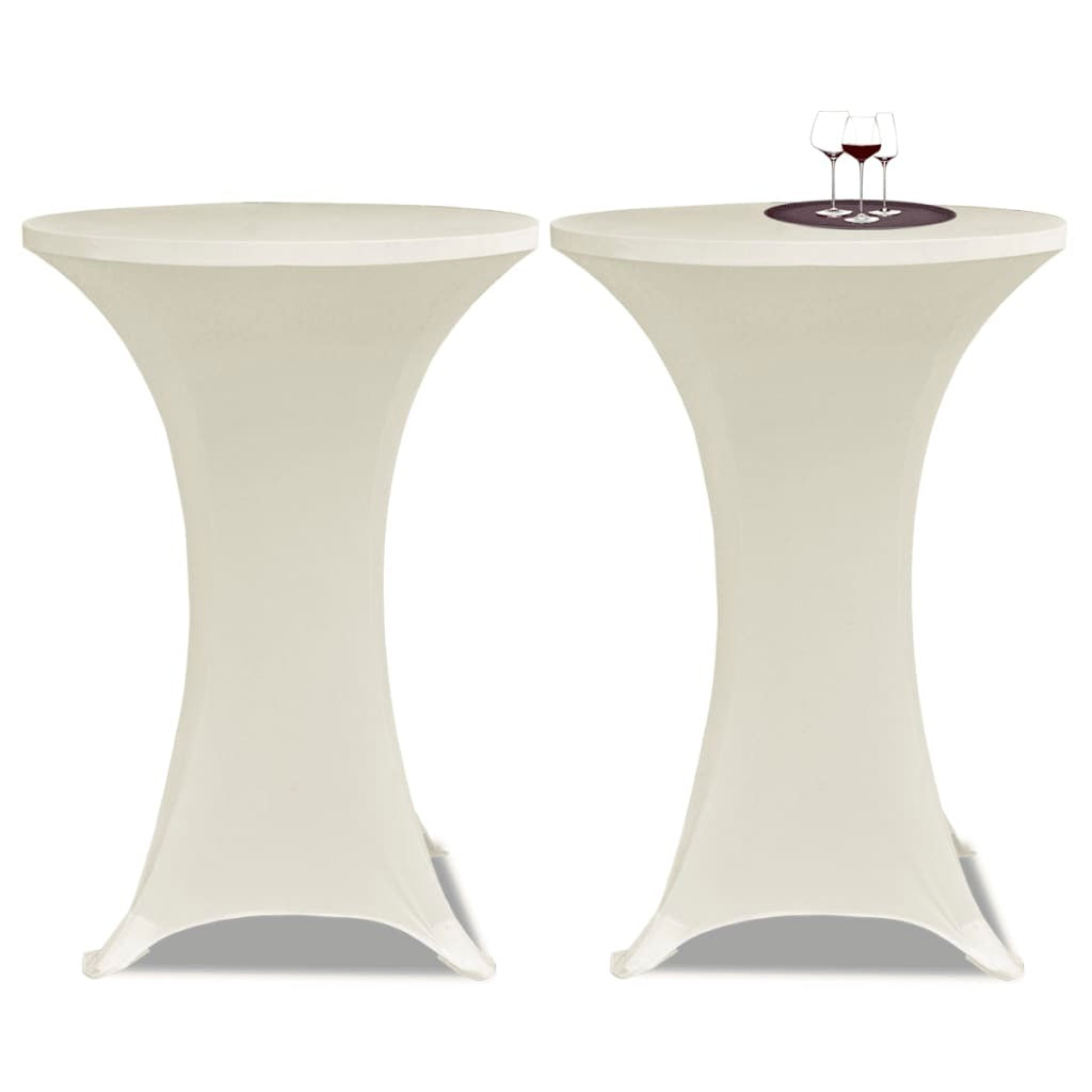 Standing Table Cover 80cm Cream Stretch 2 pcs