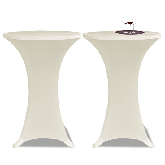 Standing Table Cover 80cm Cream Stretch 2 pcs