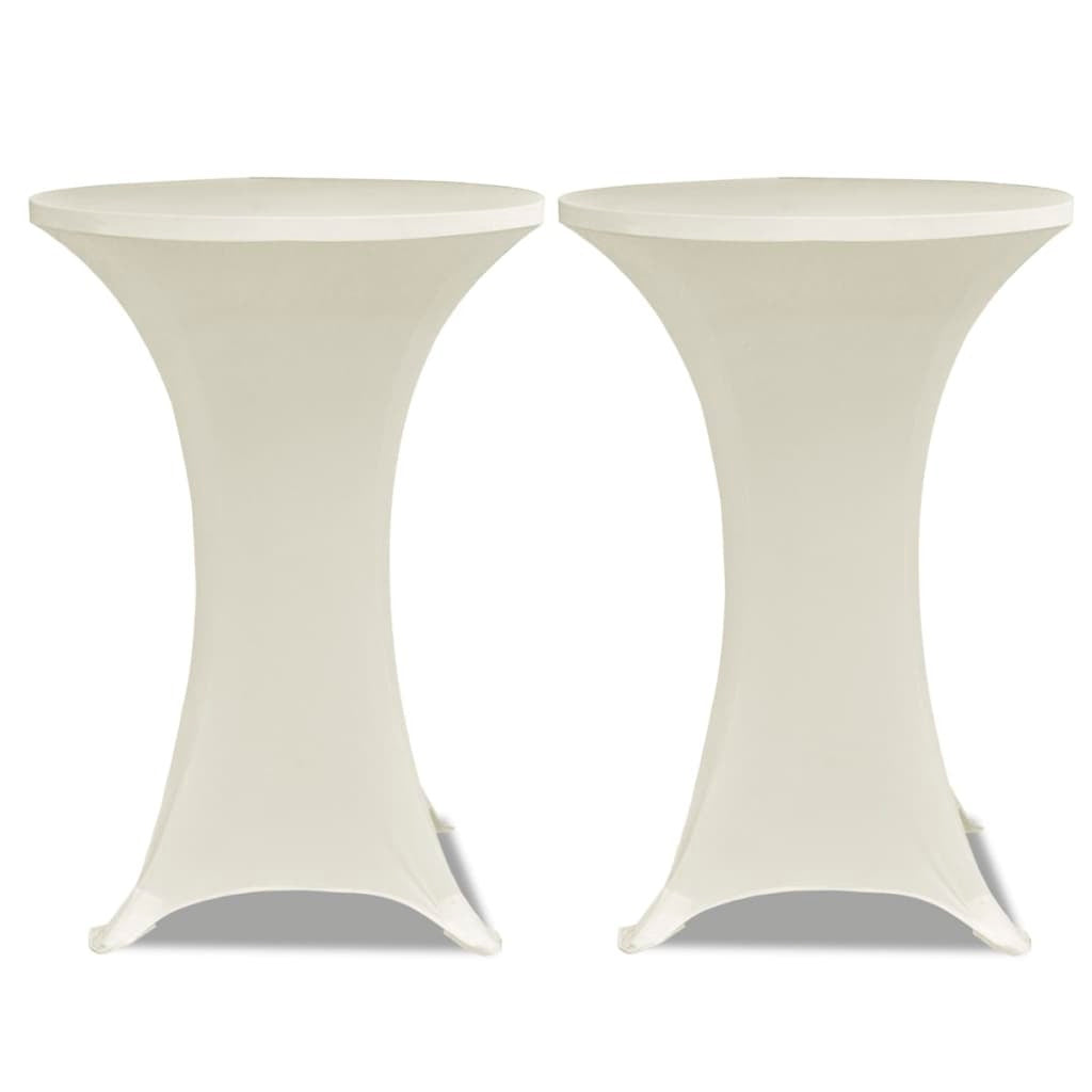 Standing Table Cover 80cm Cream Stretch 2 pcs