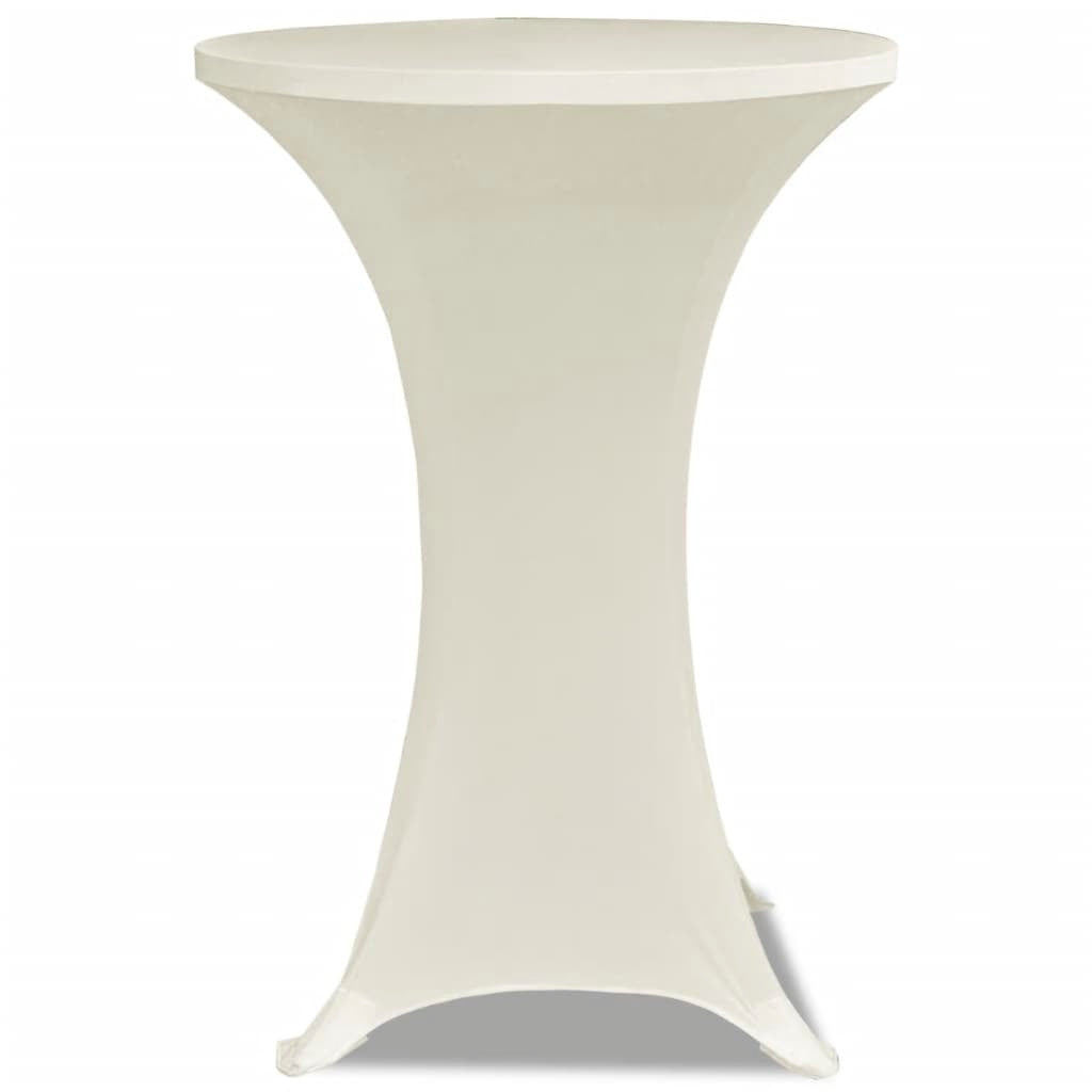 Standing Table Cover 80cm Cream Stretch 2 pcs