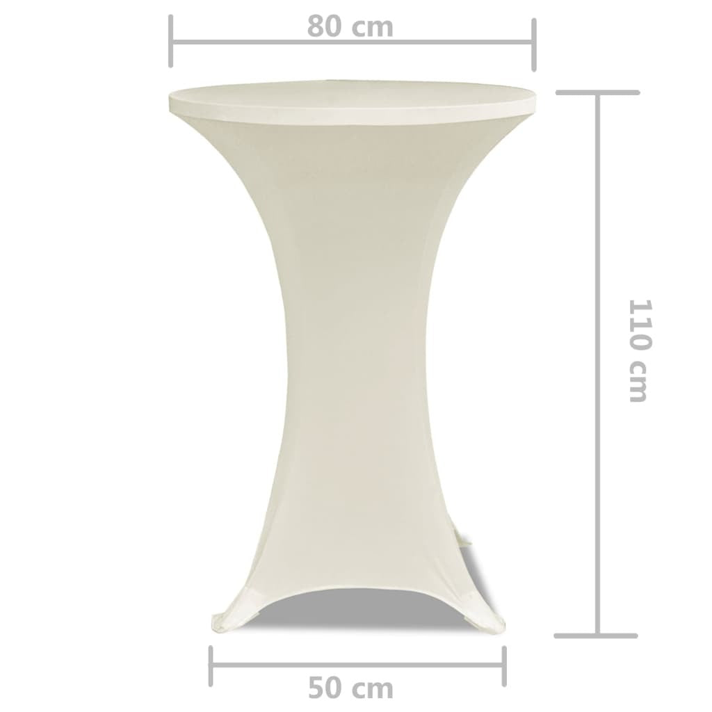Standing Table Cover 80cm Cream Stretch 2 pcs