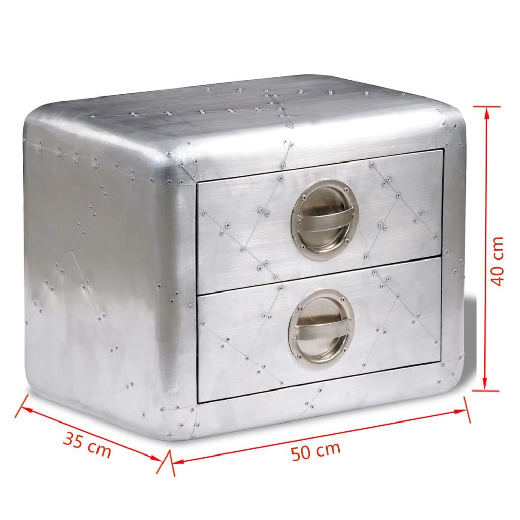 Aviator End Table with 2 Drawers Vintage Aircraft Airman Style