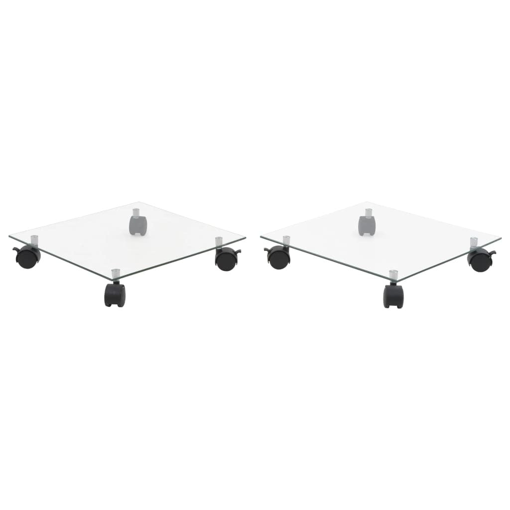 Plant Rollers 2 pcs Tempered Glass 35x35 cm Square