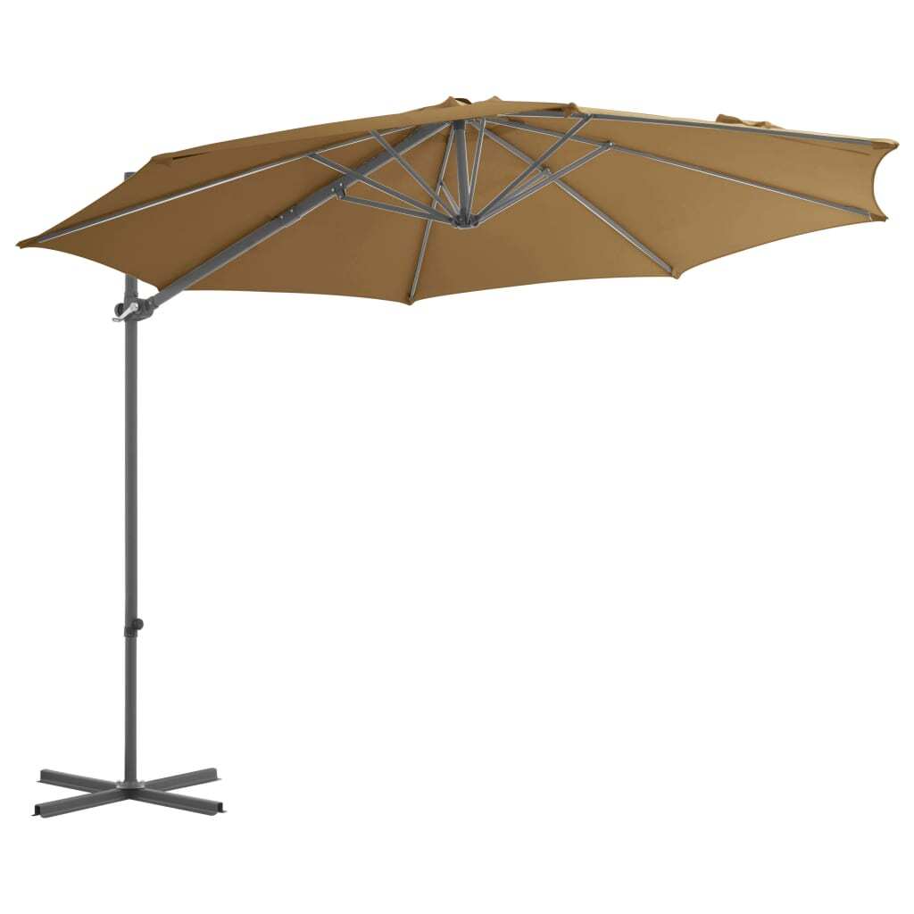 Outdoor Umbrella with Portable Base Taupe
