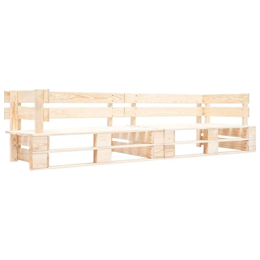 Garden 2-Seater Sofa Pallets Natural Wood