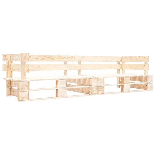 Garden 2-Seater Sofa Pallets Natural Wood