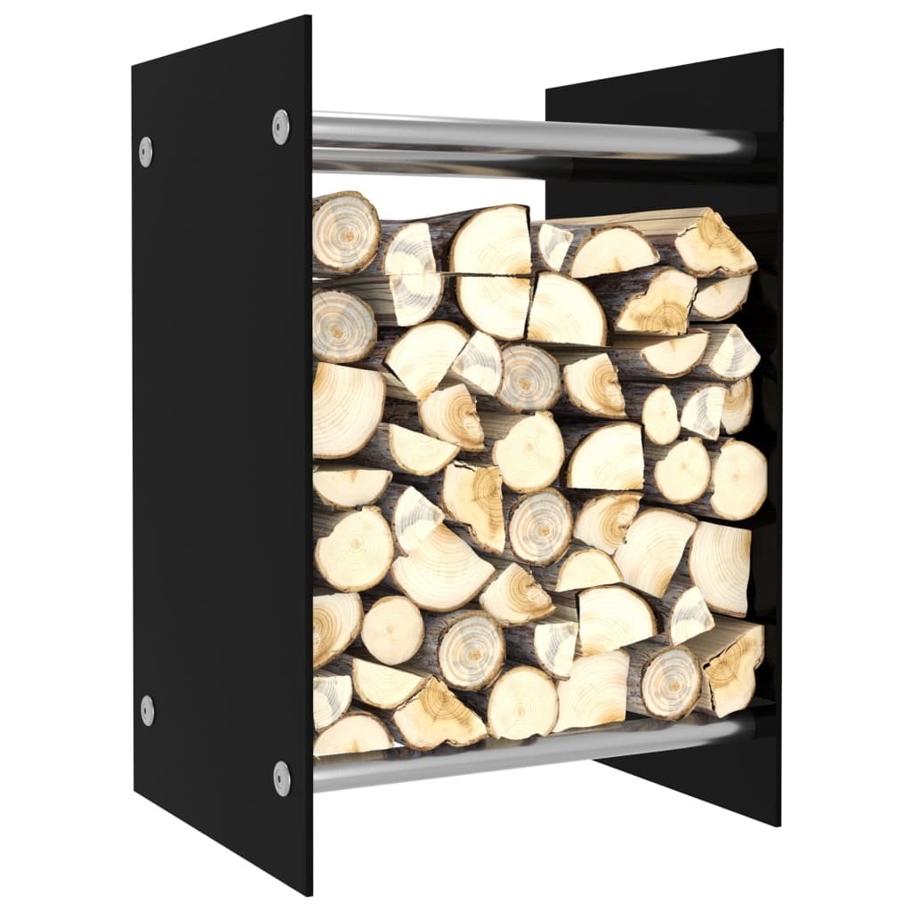 Firewood Rack Black 40x35x60 cm Glass