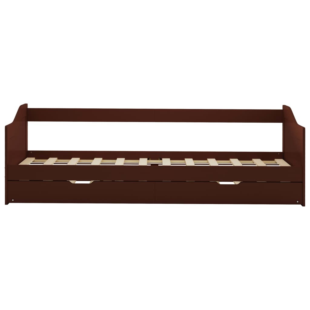 Pull-out Sofa Bed Frame Dark Brown Pinewood 90x200 cm
