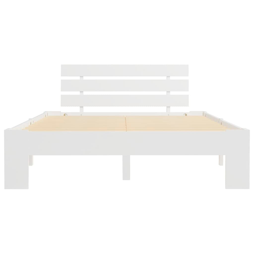 Bed Frame White Solid Pine Wood 120x200 cm