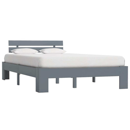 Bed Frame Grey Solid Pine Wood 120x200 cm