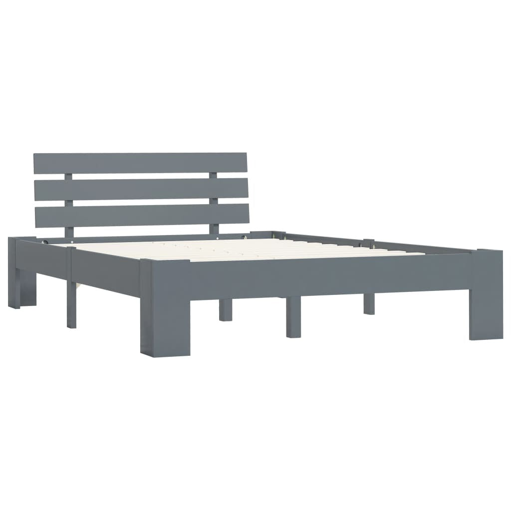 Bed Frame Grey Solid Pine Wood 120x200 cm